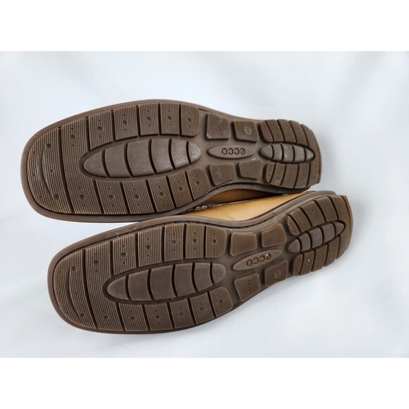 Mens Ecco Tan Brown Genuine Handsewn Leather Driving Moccasins Loafers 46 Sz 12‎ - Picture 13 of 16